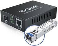 Gigabit Media Converter LC, SFP Port, Single Mode Fiber to Ethernet Converter for 10/100/1000Base-Tx to 1000Base-LX, with a SFP LX Transceiver (1000Base-LX), LC Fiber Slot, 20km, 1310-nm, SMF