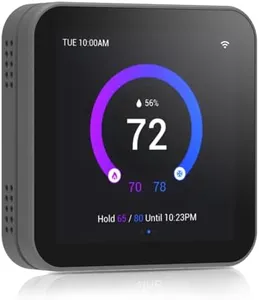vine Programmable Thermostat for House with 4.0" Touch Screen, WiFi Smart Home Thermostat for AC and Heating, App/Voice Control, Valentine's Day Decorations, C-Wire Required, Grey