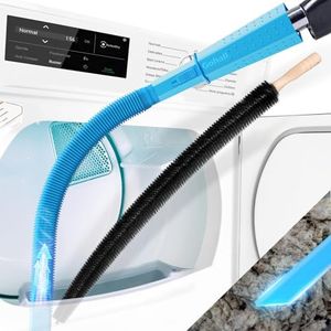 GOHALL 2 Pieces Dryer Vent Cleaner Kit - Flexible Dryer Lint Vacuum Attachment and Bendable Dryer Lint Brush - Lint Remover Compatible with All Vacuum Cleaner Laundry Room (Blue)
