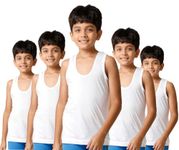 ZORKH - Fashion on you Boy's Super Combed Cotton Round Neck Sleeveless Vest (Pack of 5) (2-3 Years) White