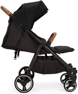Ickle Bubba Venus Prime Double Stroller – Twin Pushchair, Black, Newborn Cocoon, Rain Cover, UPF 50+ Hoods