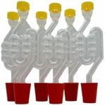 DIAH DO IT AT HOME Fermentation Airlock and Bored Rubber Bung Cork Stopper for Glass Demijohn Beer Wine Making (6 x Airlocks [6-Bubble Chambers] + Bungs)