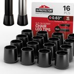 X-Protector Rubber Chair Leg Caps - 16 PCS 16mm Rubber Feet for Furniture - Non-Slip Rubber Furniture Feet - Black Chair Leg Covers - Rubber End Caps - Rubber Furniture Feet - Keep Furniture in Place!