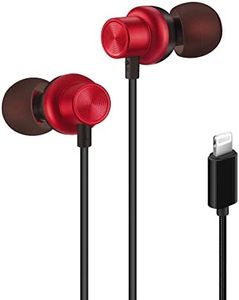 PALOVUE Lightning Headphones Magnetic in-Ear Earphones MFi Certified Earbuds with Mic Controller Compatible iPhone 13 12 11 Pro Max iPhone X XS Max XR iPhone 8 P iPhone 7 P EarflowPlus Metallic Red