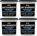 Moisture Absorber and Boat Dehumidifier, Charcoal Odor Remover for Damp Smell and Humidity, Unscented and Fragrance-Free, 4 Pack, Ideal for Basement, Closet, Home, RV, or Boating, No Refill Needed