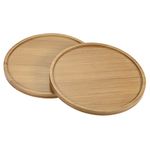 PATIKIL Plant Pot Saucer, 2 Pack 6 Inch OD Bamboo Round Flower Drip Tray for Indoors