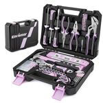 Enventor Pink Tool Kit Set for Women, 108PCS General Household Hand Tool Kit with Storage Toolbox, Ladies Small Tool Kits for Home
