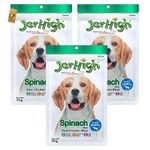 Jerhigh High Protein Real Chicken Meat Dog Treats, Fully Digestible Healthy Snack & Training Treat - Sold by Foodie Puppies with Free Key Ring (Spinach, (70gm X 3))
