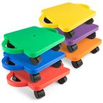 Champion Sports Multi-Colored Standard Scooter Board with Handles (Set of 6)