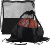 2 Pack Set Basketball Carrying Net Bag Football Sports Duffel Adjustable Mesh Carry Bag Athletic Gear Sport Game Ball Storage Bag Drawstring Sackpack Also as Swim Bag Gym Bag Sports Bag