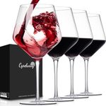 Super Large 28oz Wine glasses set of 4-Extra Large Red Wine Glasses with stem-Hand Blown Crystal Giant Burgundy Red Wine Glasses-Light,Thin,Wine tasting Large Cabernet Sauvignon Glasses