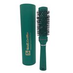 Wolf & Griffin Professional Vented Barrel Brush | Round Brush for Blow Drying | Medium Round Hairbrush | Ceramic Ionic Hairbrush | Jungle Green | Size 2-3.2 cm