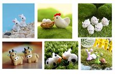 Moira Resin Combo Of 20 Pcs Farm Animals Miniature Decoration Items For Plants, Terrariums, Doll Houses, Fairy Gardens, Multicolor