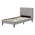 South Shore Furniture Fusion Complete Twin Upholstered Bed, Medium Gray