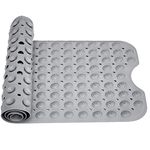 LifeKrafts Experia Anti-Slip with Suction Cup Bath Mat, 100x40cm Big Size Shower Mat (Grey Color with Accu-Pebble)