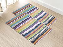 Oasis Home Collection Cotton Reusable Kitchen Floor Mat - Multicolour, Standard (Set of 2)