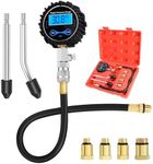 BETOOLL 8pcs Compression Tester Automotive - Digital Compression Gauge 0-300PSI for Petrol Engine Cylinder Compression Test Tool Kit with Adapters & Hose