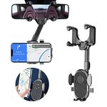 Seltureone [Version 2024] Rear View Mirror Phone Holder, Rearview Mirror Accessories, Flexible Rotating Multifunctional 360° Retractable Mobile Phone Holder Car with Universal Holder