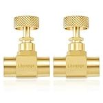 Litorange 2 Pack Heavy Duty Brass Replacement Control Needle Valve 1/4" Female NPT X 1/4" Female NPT Connection