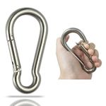 2 Pcs Large Spring Snap Hook Carabiner, 304 Stainless Steel Snap Hook Heavy Duty Carabiner Clip, Stainless Steel Spring Snap Hook Carabiner Carabiner Outdoor