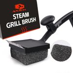 ANJUKE BBQ Brush, Safe Bristle-Free Grill Brush with Scraper, BBQ Cleaner with Extra long Handle and Replaceable Head, Steam Cleaning Barbecue Accessories for Men