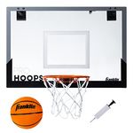 Franklin Sports 25in XL Over The Door Mini Basketball Hoop - Slam Dunk Approved - Shatter Resistant - Accessories Included, White/Orange