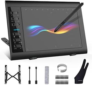 XOPPOX Graphics Drawing Tablet 10 x 6 Inch Large Active Area with 8192 Levels Battery-Free Pen and 12 Hot Keys, Compatible with PC/Mac/Android OS for Painting, Design & Online Teaching Black