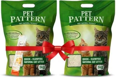PET PATTERN CAT Litter Sand for CAT 10KG, 99.99% Dust Free, Fast Clamping Natural Cat Litter 10kg (CAT Litter 5KG X 2 - Non Scented) DogsNCats - Authorised Partner