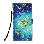 Huawei P Smart 2018 Case, PU Leather 3D Bling Glitter Diamond Wallet Phone Case Flip Shockproof Shell Slim Fit Protective Cover for Huawei P Smart 2018 with Magnetic Closure Stand - Blue Butterfly