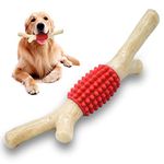 Dog Chew Toy for Aggressive Chewers, Tough Big Nylon & Rubber Teething Stick with Real Bacon Flavor for Large Medium Breed