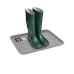 Stalwart 75-ST6105 Weather Boot Tray-Small Water Resistant Plastic Utility Shoe Mat for Indoor and Outdoor Use in All Seasons (Grey)