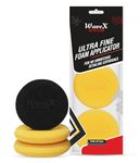 Wavex Ultrafine Foam Sponge Applicator for Car Wax, Dashboard Dressing, Tyre Dressing and many more (Pack of 2 Yellow 1 Black)