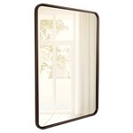 ANDY STAR Bronze Bathroom Mirror, 22X30’’ Bronze Mirrors for Wall, Rounded Rectangle Mirror, Modern Bronze Vanity Mirror Metal Framed, HD Reflection, Wall-Mounted Vertically or Horizontally