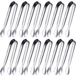 Gejoy 12 Pieces Mini Tongs Small Serving Tongs Stainless Steel Mini Sugar Tongs for Charcuterie Board Appetizers Dessert Serving Food Tiny Party Danish Candy Tongs(Silver,4.3 Inch)