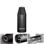 BOYA 35C-XLR 3.5mm (TRS) Mini-Jack Female Microphone Adapter to 3-pin XLR Male Connector Compatible with Camcorders, Recorders, Mixers