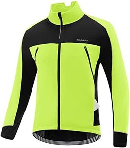 BALEAF Men's Winter Jacket Windproof Softshell Thermal Warm Pockets Cycling Running Mountain Biking Cold Weather Gear, green L