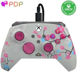 PDP REMATCH GLOW Advanced Wired Controller For Xbox Series X|S, Xbox One, & Windows 10/11 PC: Cherry Blossom (Glow in the Dark)