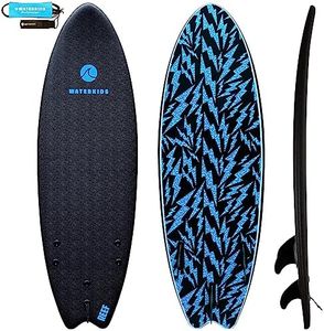 Waterkids 'Reef' Kids Surfboard & Leash, Perfect for Learning How to Surf, Made for Kids, 5'6ft Classic Fish Shape Beginner Surfboard, Soft Top Surfboard, Foam Surfboard, Easy to Catch Waves