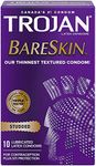 TROJAN BareSkin Studded Lubricated Latex Condoms, 10 Count