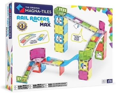 MAGNA-TILES Rail Racers Max 80-Piece Magnetic Construction Set, The Original Magnetic Building Brand