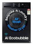 Samsung 12 kg (Wash) / 7 kg (Dry), 5 Star, AI EcoBubble, AI Energy Mode, Air Wash, Super Speed, Hygiene Steam, Wi-Fi, Digital Inverter, Fully-Automatic Front Load Washer Dryer (WD12FG5B34BBTL, Black)
