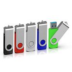 5 Pack 16GB USB 3.0 Flash Drive TOPESEL Memory Stick Thumb Drive Data Storage Jump Drive (5 Colors:Black,Blue, Green, Red, Silver)