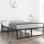 BedStory Double Bed Frame, 16 Inch Full Bed Frame, Metal Platform Bed Frame Double, Mattress Base de lit Double, No Box Spring Needed, Full Size Heavy Duty BedFrame with Large Storage, Easy Assembly