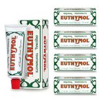 Euthymol Original Toothpaste 75ml x 4, No Fluoride, Anti-Plaque, Antibacterial, Cavity Protection, Teeth & Gums Clean and Healthy, Cool Mint Refresh, Daily Oral Enamel Dental Care