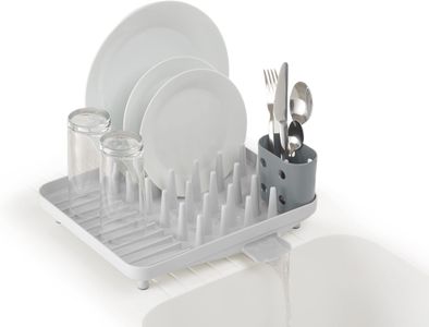 Joseph Joseph Duo Compact Dish Drying Rack – Grey with Utensil Pot & Spout