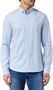 Tommy Jeans Chemise Homme TJM Slim Manches Longues, Bleu (Perfume Blue), M