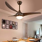 Depuley 65W Wooden Grain LED Ceiling Light with Fan, 3 Color Changeable, Ceiling Fan Lights with Remote Control, Adjustable Speed&Timing, Fan Lighting for Living Room,Dining Room,Bedroom,Hallway