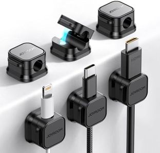 6 Pack Magnetic Cable Clips [Cable Smooth Adjustable] Cord Holder, Under Desk Cable Management, JOYROOM Adhesive Wire Holder Keeper Organizer for Home Office Desk Phone Car Wall Desktop Nightstand