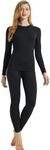 LANBAOSI Womens Thermal Underwear Set Winter Long Johns Top and Bottoms for Ladies Black