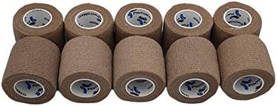 PintoMed – 10 X Beige X 5CM X 4.5M - Cohesive Bandage Stretched, Self-Adhesive Flexible Bandages, First Aid Sports Wrap Bandages Pack Individually for Medical, Sports and Veterinary use.